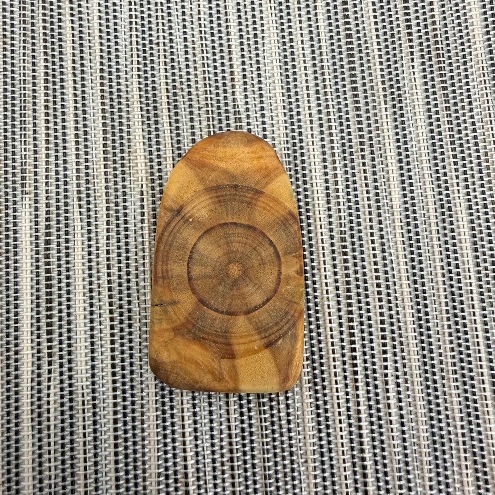 Natural Wood Tree Ring Bullseye Pendant Hand Carved Organic Boho Jewelry 2.5in